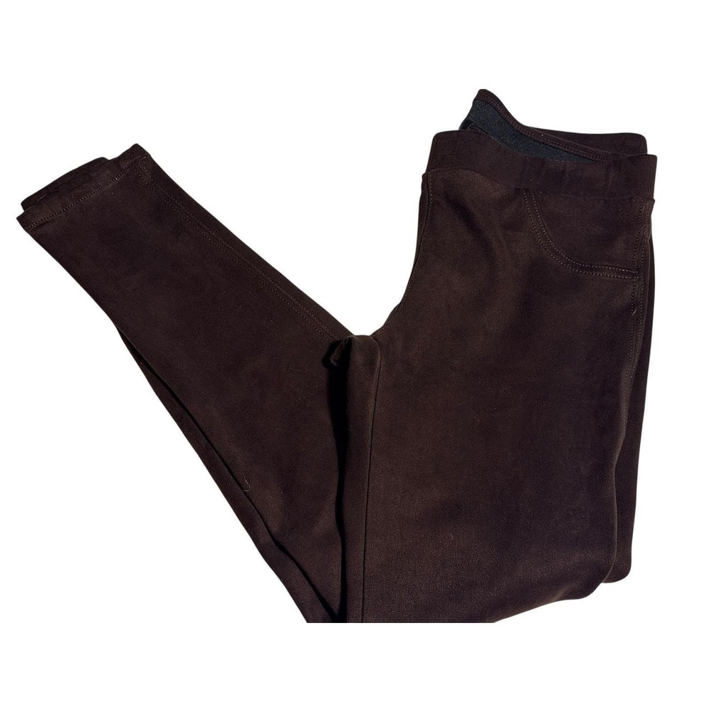 Dark Brown Faux Suede Moto Karen Kane Womens skinny Pants Size Small